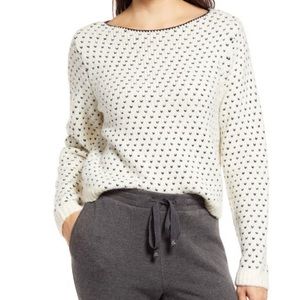 LOU & GREY Titoni Dot Sweater In Vanilla Cream size medium